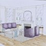 Drawing Room & Study, Kensigton | Perspective drawing | Interior Designers